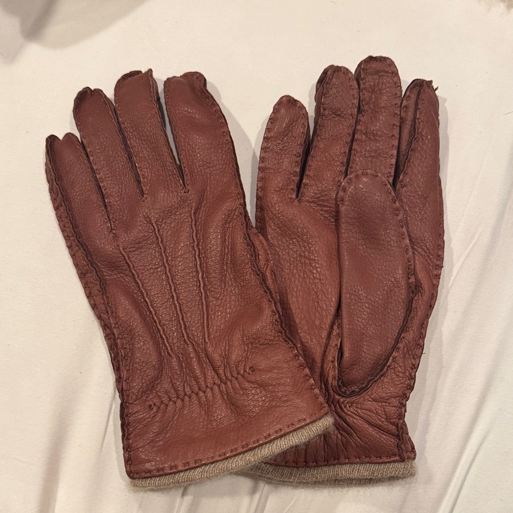 Cole Haan Cashmere Lined Deerskin Leather Gloves